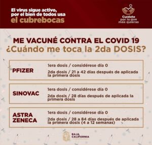 Esquema de segundas dosis según el tipo de vacuna