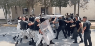 VIDEO: Entrenamiento de la Guardia Nacional termina en trifulca. Trifulca entre elementos de la Guardia Nacional