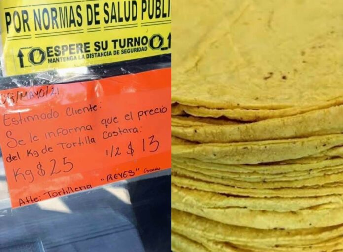 Kilo de tortillas a 25 pesos en Tijuana