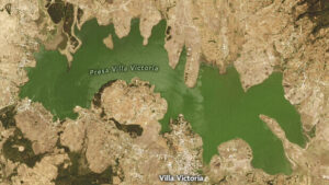 Presa en México, Foto del Satélite Landsat 8, Marzo 2020