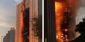 VIDEO: Fuerte incendio en edificio de China. Incendio en edificio de China