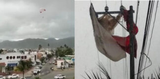 VIDEO: Paracaídas se rompe y joven sale volando en Puerto Vallarta. Joven cae de parachute en Puerto Vallarta