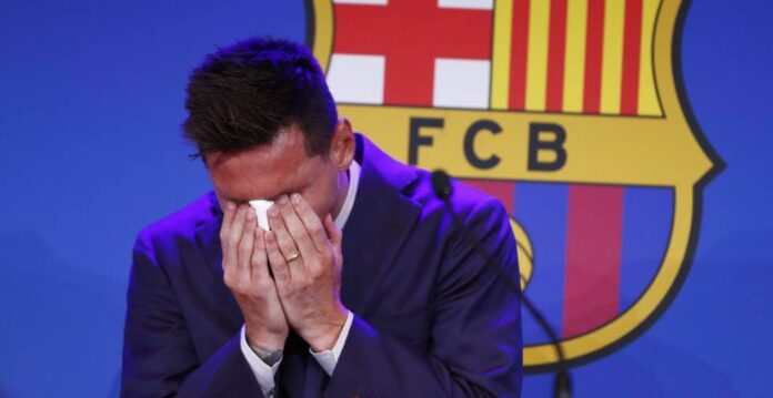 Messi se despide llorando del Barcelona