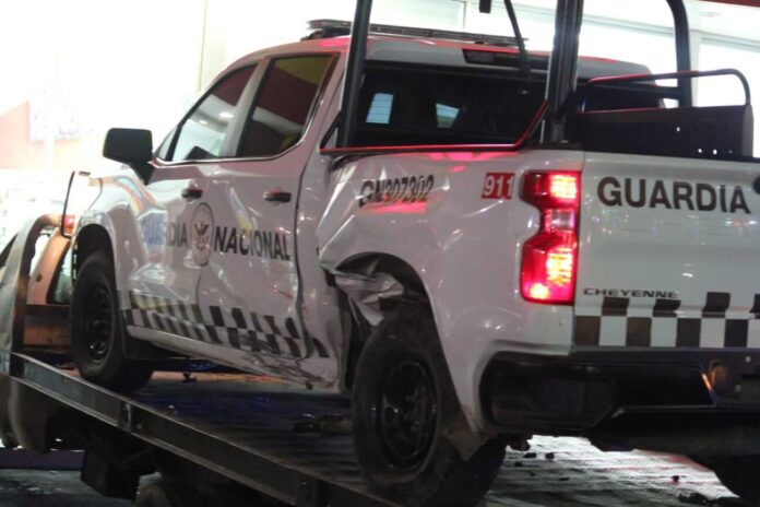 Choca patrulla de la guardia nacional en Tijuana