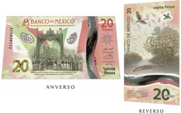 Nuevo billete de 20 pesos