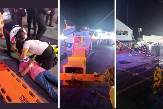 Se desploma juego mecánico en Expo Guadalupe, Nuevo León Se desploma juego mecánico en Expo Guadalupe, Nuevo León