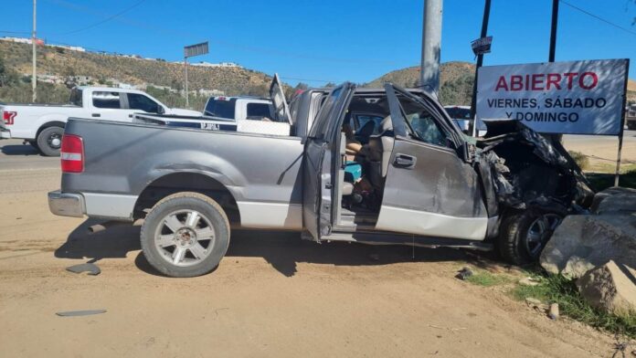 Camioneta en la que huían