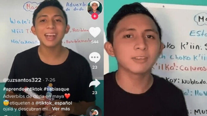 Joven enseña Maya en TikTok