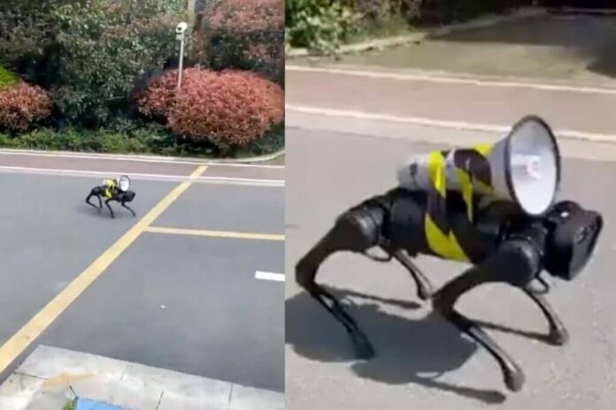 Robot vigila calles de China durante la pandemia