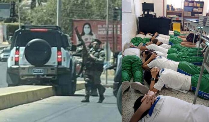Enfrentamiento en Sinaloa, alumnos se tiraron al piso