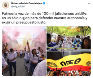 Marcha comunidad de la Universidad de Guadalajara