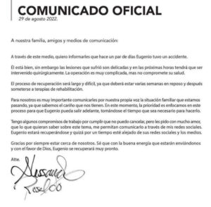 Eugenio Derbez sufrió un accidente y será sometido a cirugía