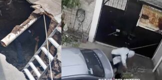 VIDEO: Mexicano cae en socavón que se formó en su casa. Mexicano cae en socavón que se formó en su casa
