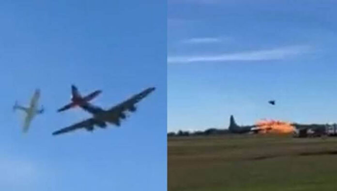 Captan en video el impacto entre dos aviones en Estados Unidos Captan en video el impacto entre dos aviones en Estados Unidos
