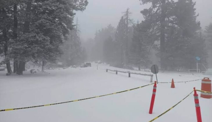 Paisaje nevado en las sierras de Baja California