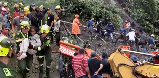 Suman más de 30 muertos tras deslizamiento de tierra en Colombia