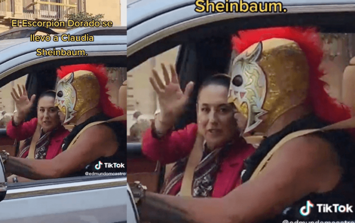 Claudia Sheinbaum fue captada con el Escorpión al Volante