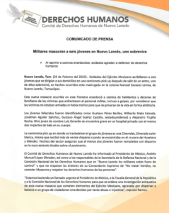 Comunicado de Derechos Humanos tras enfrentamiento entre militares y ciudadanos