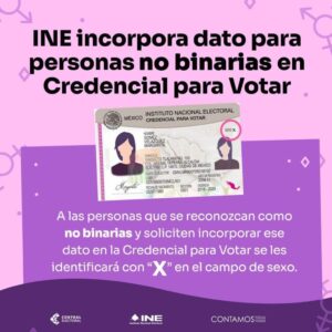 Credencial oficial en México reconocerá identidades no binarias