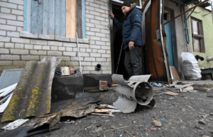 Restos de un ataque ruso en Ucrania