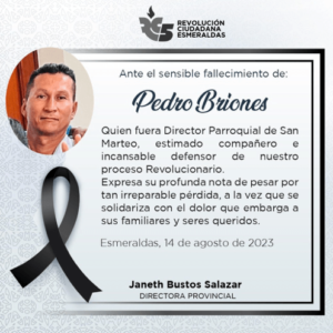Pedro Briones, político asesinado a tiros en Ecuador