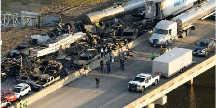 Carambola gigante, más de 150 vehículos chocan en Louisiana