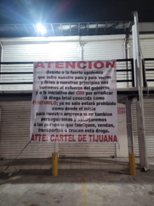 Narcomantas en Baja California