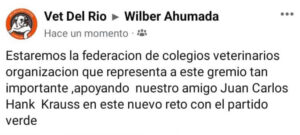 Veterinarios expresaron apoyo a Hank Krauss