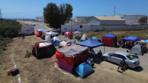 Bloqueo en la planta de PEMEX en Rosarito