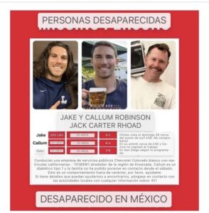Desaparecen tres extranjeros en Baja California