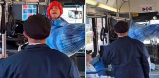 VIDEO: Hombre puso hamaca en autobús y se negó a bajarse. Hombre puso hamaca en autobús y se negó a bajarse