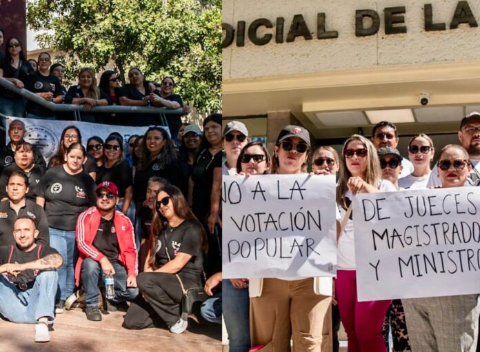 Maestros y Poder Judicial están bajo protesta en Baja California