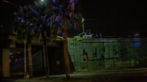 Puente Cuesta Blanca de noche en Tijuana