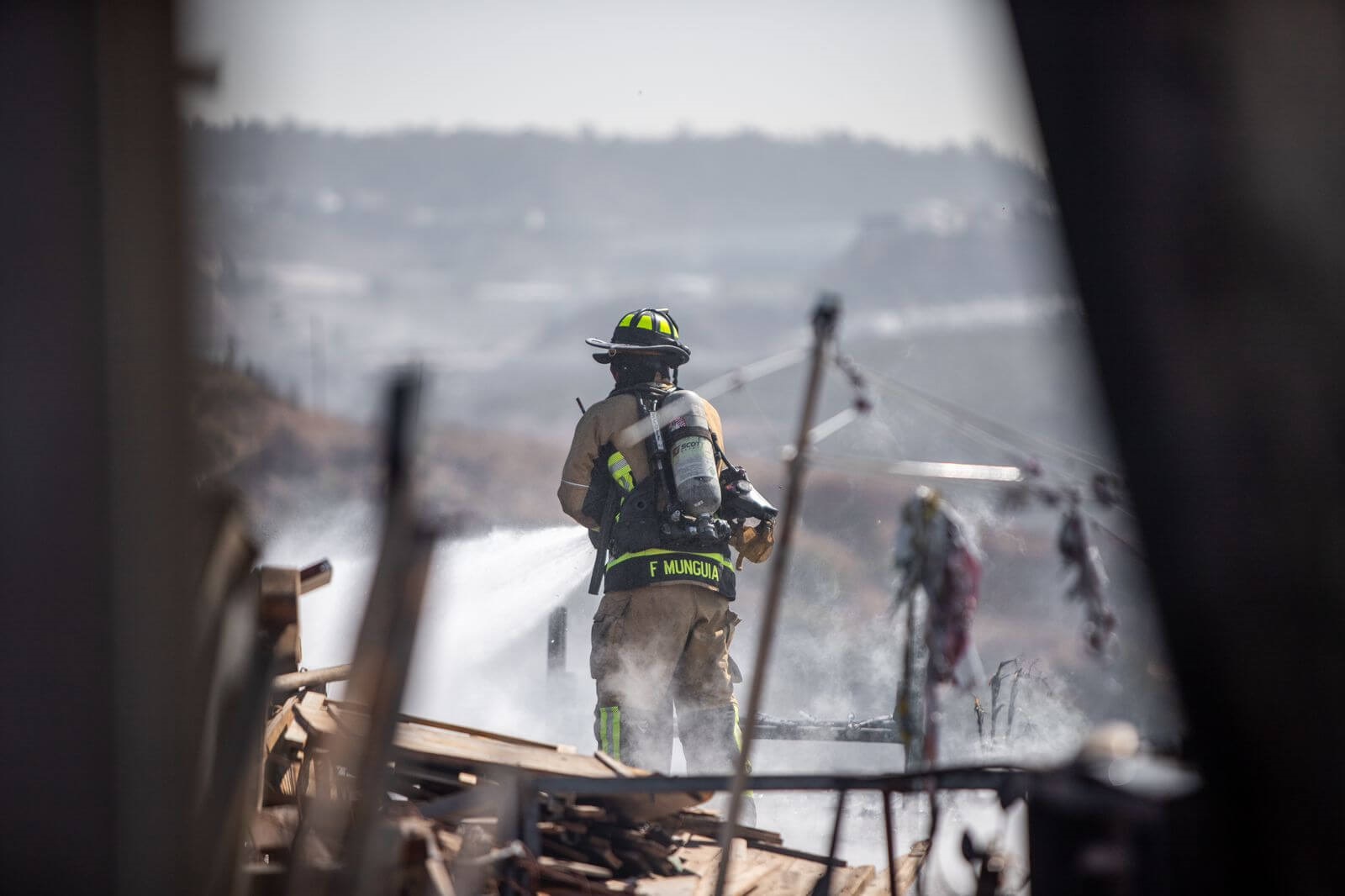 Bombero en acción