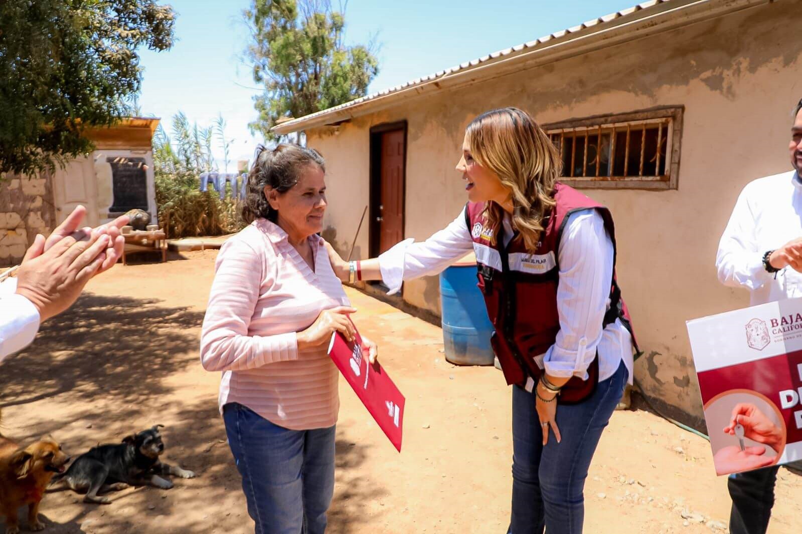 Gobierno Estatal inició programa para regularizar terrenos en ejido Francisco Villa de Tijuana. Gobernadora Marina del Pilar