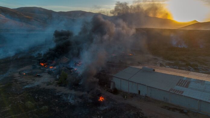 Incendio recicladora