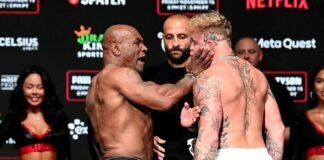 Mike Tyson y Jake Paul encienden pesaje con explosivo altercado.