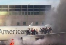 Avión de American Airlines se incendió en el Aeropuerto de Denver.
