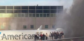 Avión de American Airlines se incendió en el Aeropuerto de Denver.