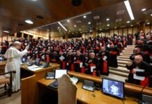 León XIV explica el significado de su nombre en histórica audiencia con cardenales.