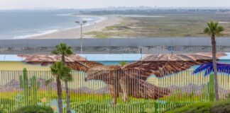 VIDEO: Un mensaje de paz fue plasmado en el muro de Playas de Tijuana.