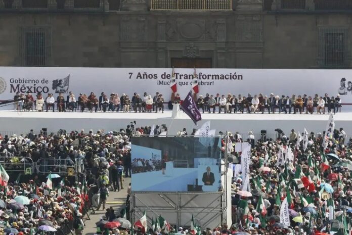 Sheinbaum celebración 7 añops de la 4t .