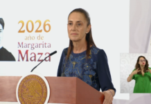 Claudia Sheinbaum rechaza persecución contra gobernadora en Palacio Nacional.