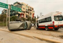 Chocan unidad de Altisa y camioneta particular en la Vía Rápida Alamar.