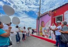 Mural honra la memoria de María Belén en el sitio donde perdió la vida.