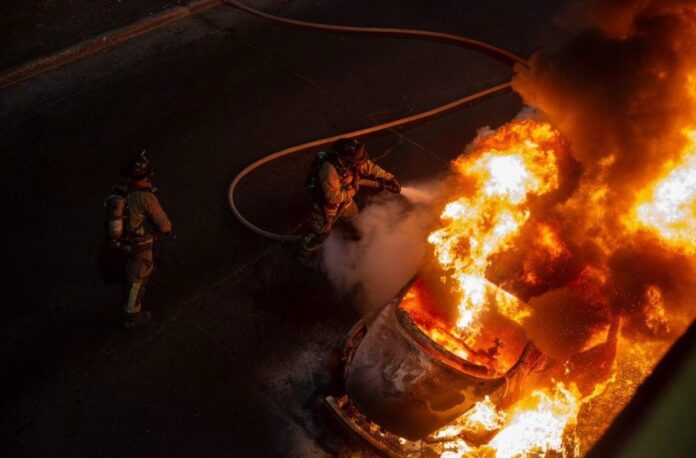 Incendio vehículo ready lane garita
