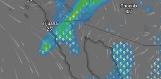 Pronostican lluvias fuertes y vientos de hasta 70 km/h en Baja California.