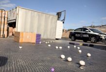 Volcó camión cargado con huevos en el bulevar 2000.
