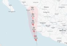 Huracán Simón alcanza categoría 4 y obliga a evacuaciones en la costa del Pacífico mexicano.